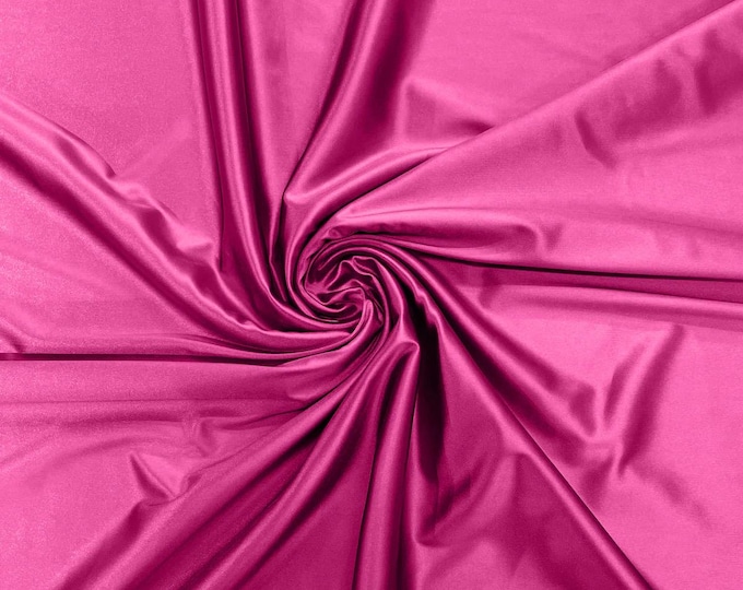 Hot Pink Stretch Satin spandex Fabric Bridal Dress 58” Wide sold by The Yard