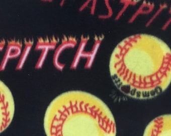 Softball fast pitch Fleece Polar By The Yard 60" Wide Blanket  clothes quilts