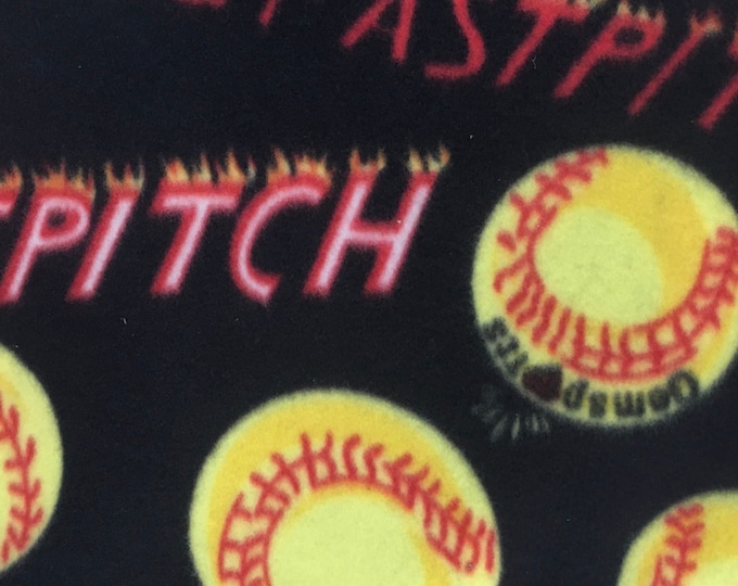 Softball fast pitch Fleece Polar By The Yard 60" Wide Blanket  clothes quilts