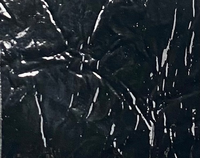 Black Cracked metallic reflective Distressed vinyl upholstery craft fabric per yard 54" Wide