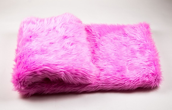 Hot pink clearance faux fur pillow