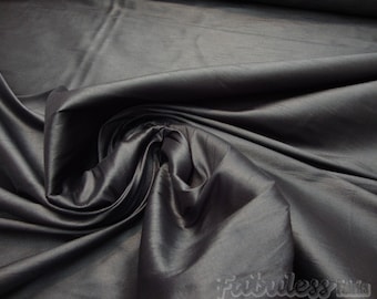 Black Shantung Dupioni Faux Silk two tone fabric BY THE YARD 54&quot; wide