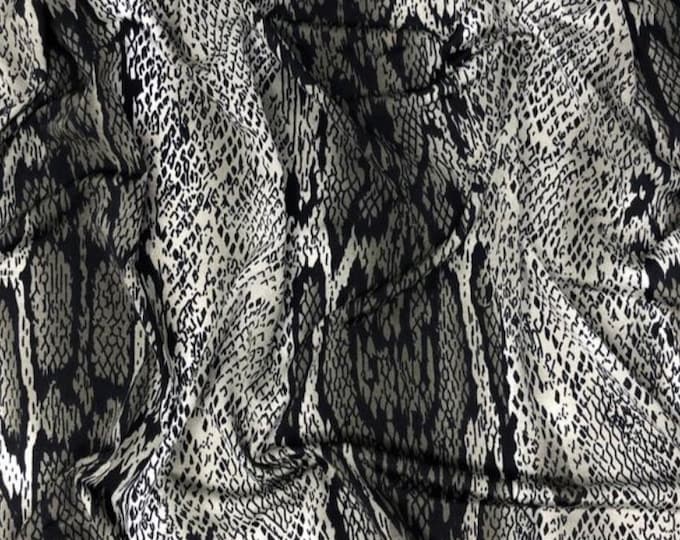 Snakeskin Printed Brushed Venezia Jersey Draping, Curtains, Appeal Dresses