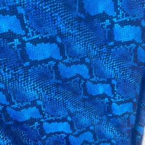 Royal Blue Snake Design Nylon Spandex By The Yard, Digital Print Snake Fabric  Muti Color Snake Fabric 4 Way Stretch, Fabric 60” wide