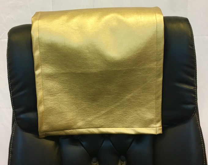 Vinyl metallic gold 14x30 Sofa Loveseat Chaise Theater Seat, RV Cover, Chair Caps Headrest Pad, Recliner Head Cover, Furniture Protector