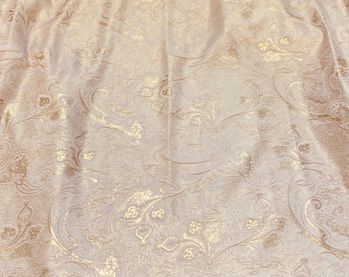 Blush Jacquard paisley light weight multi purpose fabric by the yard