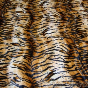 Siberian Tiger Dark Gold Animal print Velboa Fabric BY THE YARD 60" Wide