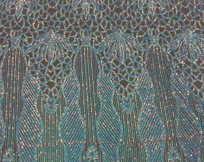 Sequin purple on nude mesh, 4-way Stretch, Fabric 54" Sold By the Yard, Wedding, Prom, Dresses, Lingerie, Pageant