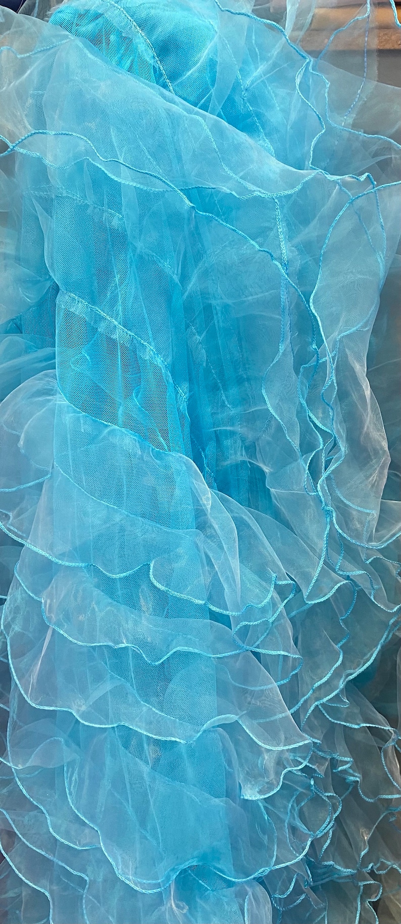 Organza Ruffle Turquoise Ruffled Organza Fabric Draping Craft Wedding Party Decor 58 ...