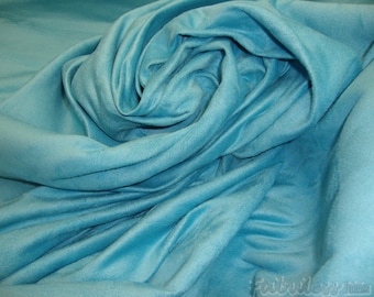 5 YARDS-  Suede Aqua Micro Suede upholstery fabric 58" wide