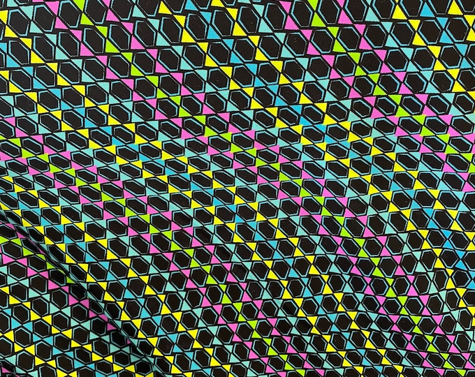 Multi geometry pattern 4 way stretch spandex fabric,SOLD BY YARD 60 inches wide