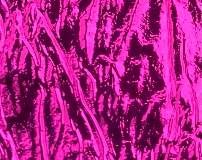 Fuchsia Cracked metallic reflective Distressed vinyl upholstery craft 54" Wide