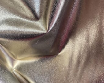 Bronze Metallic Spandex  stretch Foil fabric by the yard
