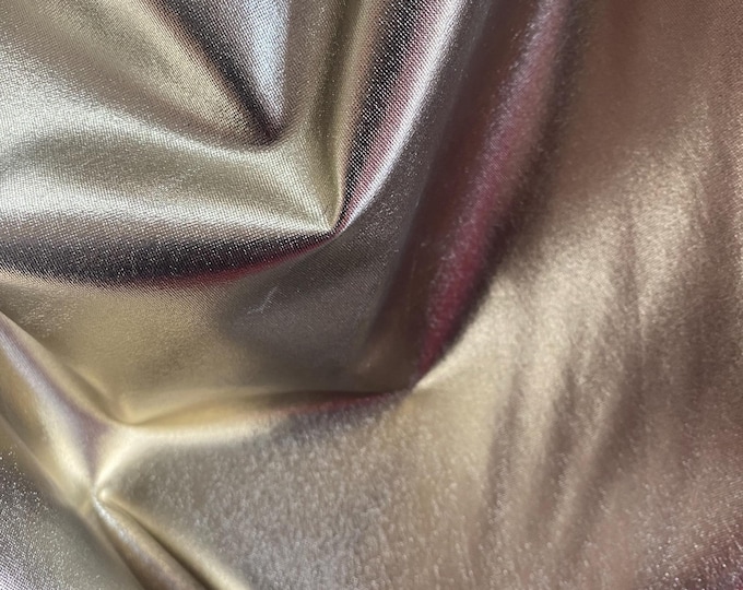 Bronze Metallic Spandex  stretch Foil fabric by the yard