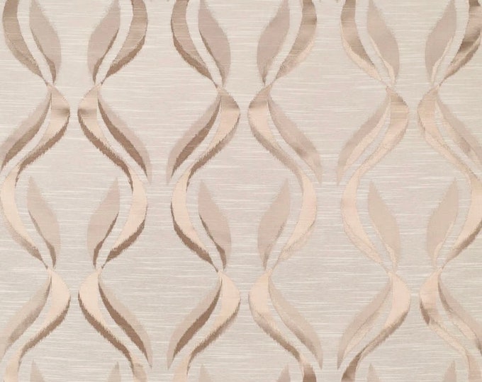 Latte swirl Percy 676 Jacquard  Upholstery drapery fabric by the yard