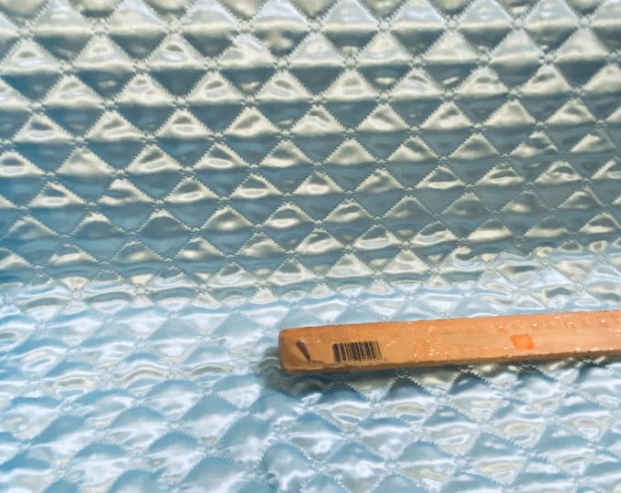 Blue Quilted Diamond Satin Fabric – Soft Shiny Satin Material for Sewing, Home Decor & Apparel