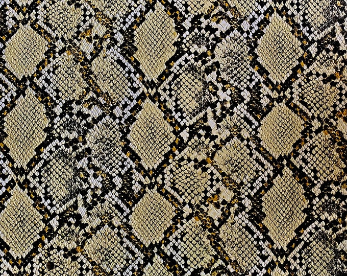 Cream Cobra Snake Embossed vinyl fabric sold by the yard 54” wide