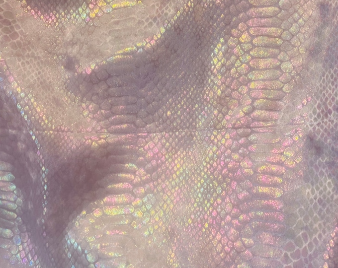 Pearl pink Stretch spandex pearl snake fabric by the yard 60" Wide