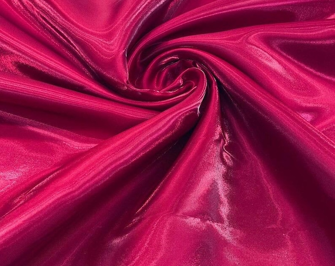 Cranberry Liquid glossy Bridal prom Satin prom dress fabric per yard