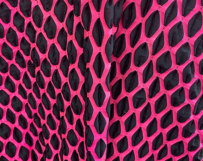 Hot Pink geometric spandex 4-way stretch 58/60” Sold by the YD