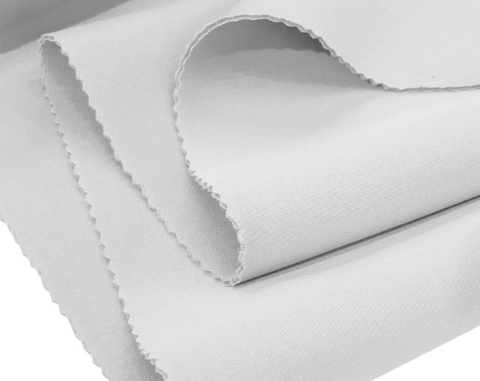 White Super Techno Fabric, 2mm Thick, Solid Colors, Sold by The Yard