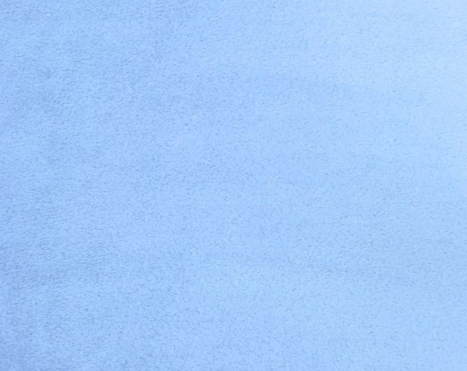 Minky light blue solid Soft fur cuddle fabric by the yard 60” wide