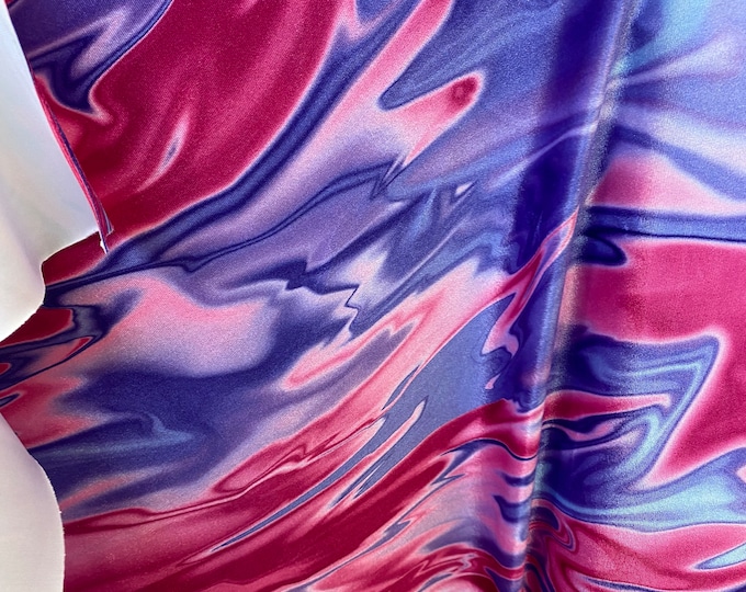 Marble dye Stretch Velvet  fabric by the yard 60" Wide