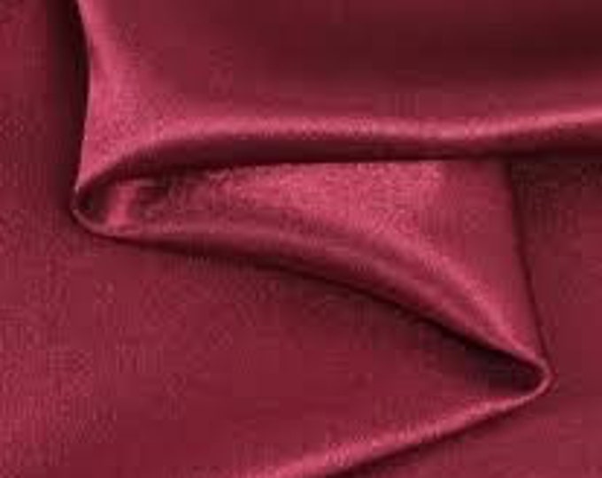 Burgundy Satin Crepe Fabric 60" Wide Sold By the yard