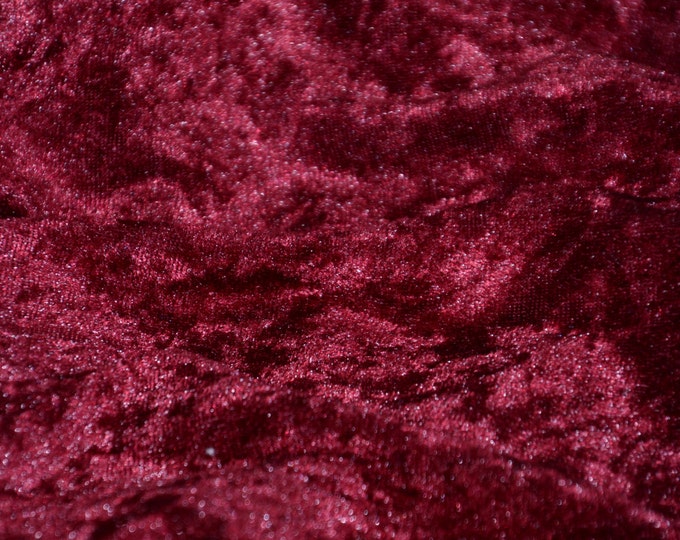 Panne Velour velvet fabric By THE YARD 60" wide-Burgundy