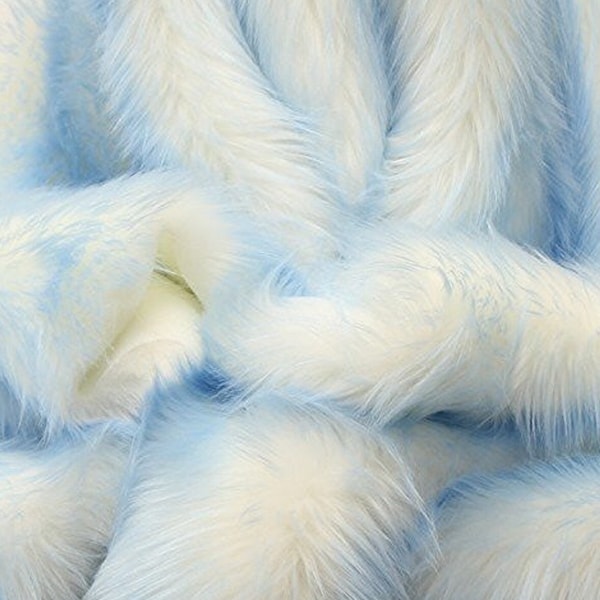 King Queen Twin Bedspread baby blue shaggy tips Exotic Blanket Throw Faux Fur Comforters Bedding Decor Luxurious Handmade