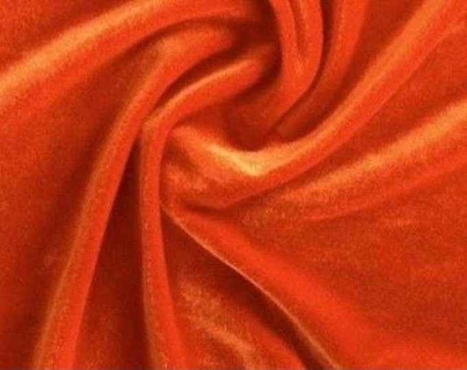 Orange  Stretch Velvet Fabric By The Yard | 58’’ wide