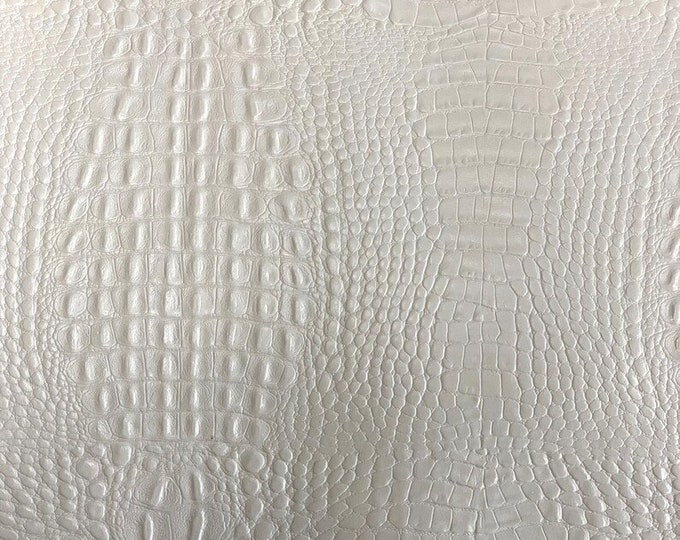 White Marine Gator Upholstery Crafting Outdoor Vinyl Fabric - Sold By The Yard - 54"