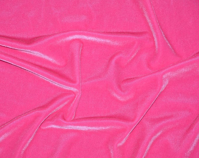 HOT PINK stretch velvet fabric 60" Wide