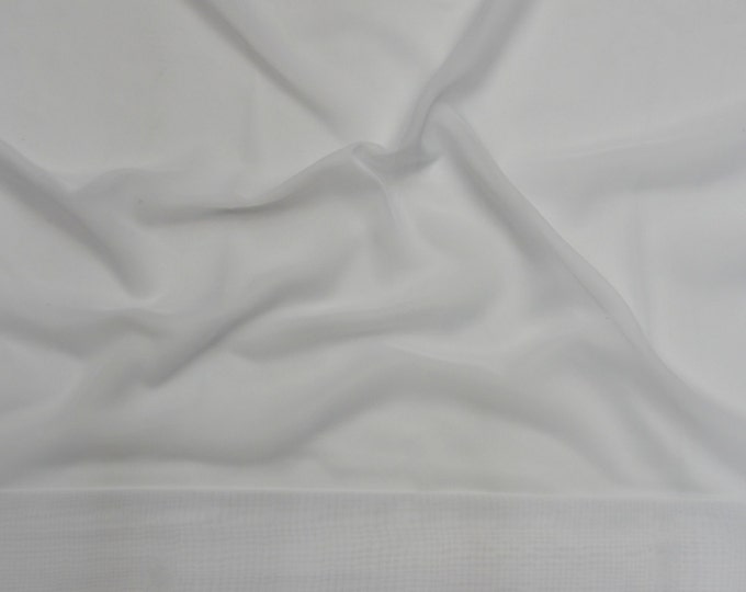 White Chiffon Fabric – Soft Sheer Lightweight Material for Dresses, Scarves, Décor, Draping, DIY Sewing & Crafts