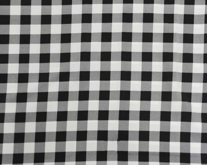 Black 100% Polyester Poly poplin checkered fabric 60"wide sold by the yard