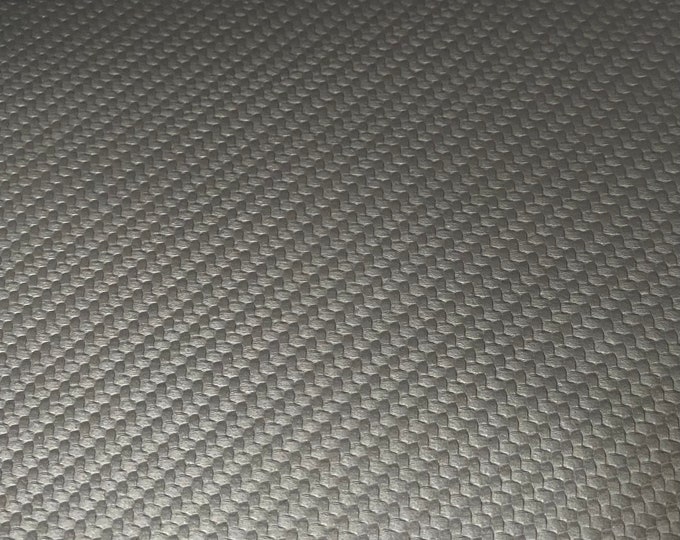 Carbon fiber Gray Vinyl faux leather Embossed Upholstery Fabric / 54" Wide / Sold BTY