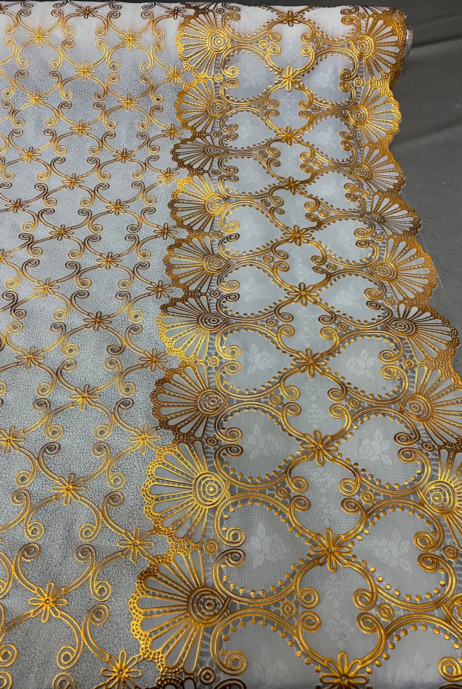 Gold Vinyl Tablecloth Cover Fabric 53 Inches Wide by the Yard Etsy