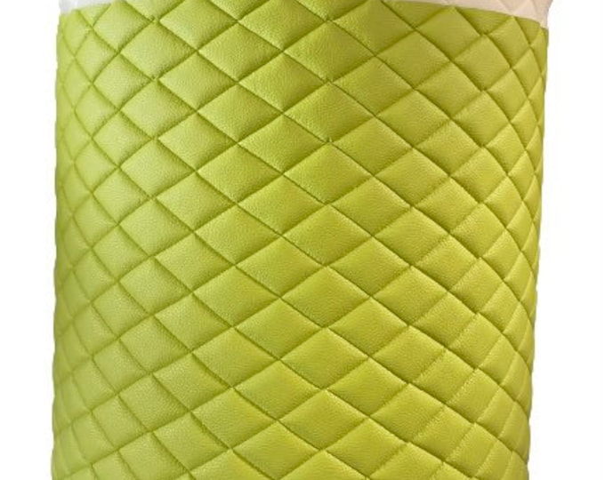 Vinyl  Champion lime Quilted auto headliner fabric  3/8" Foam Backing Upholstery 52" Wide