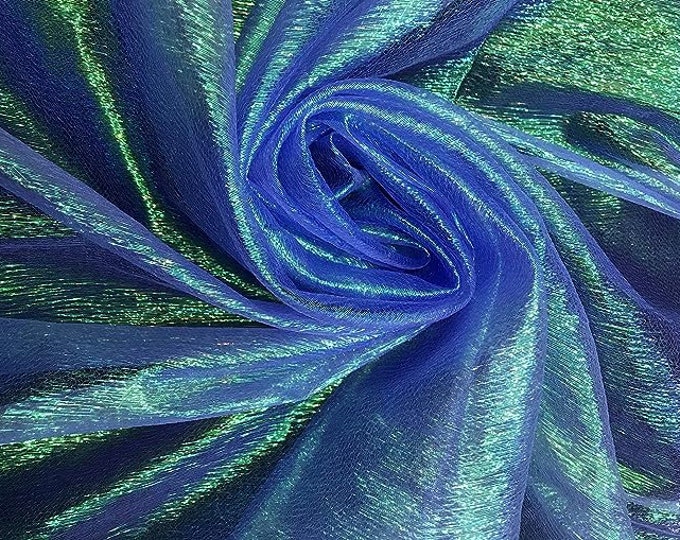 Royal Crush Iridescent Shimmer Organza, 45" Wide, Sells by the Yard