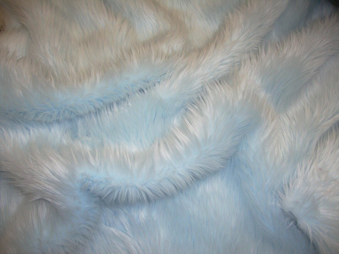 Light Blue Shaggy Faux Fur Upholstery Fabric per Yard 60 Wide Etsy