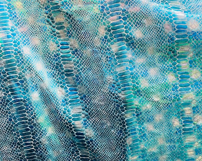 Turquoise 4 way stretch pearl Snake  2 tone 58" wide