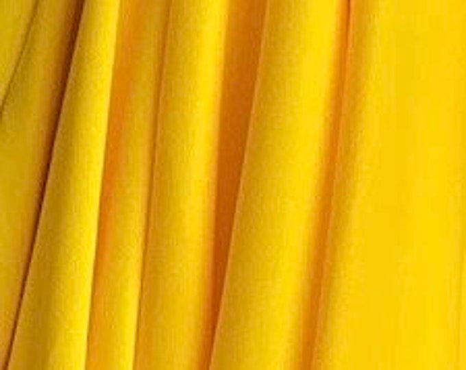 Yellow interlock 2 way stretch lining fabric, 100% polyester, 60" wide