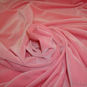 PINK two way stretch velvet fabric 60" Wide by yard