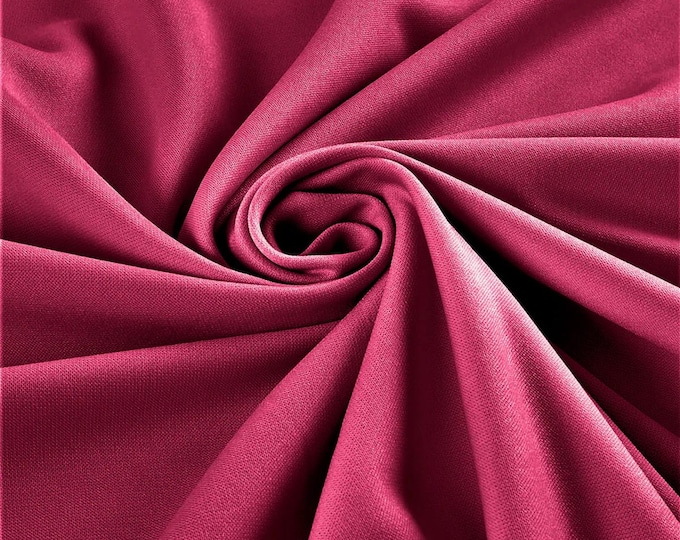 Fuchsia Stretch Crepe Scuba Techno Knit Polyester Spandex Fabric for Bows, Top Knots, Head Wraps, Clothes, Costumes, Crafts