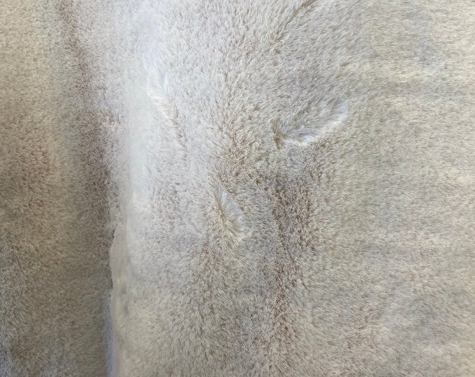 Beige plush thick minky bunny fabric / 58" Wide / Sold by the Yard
