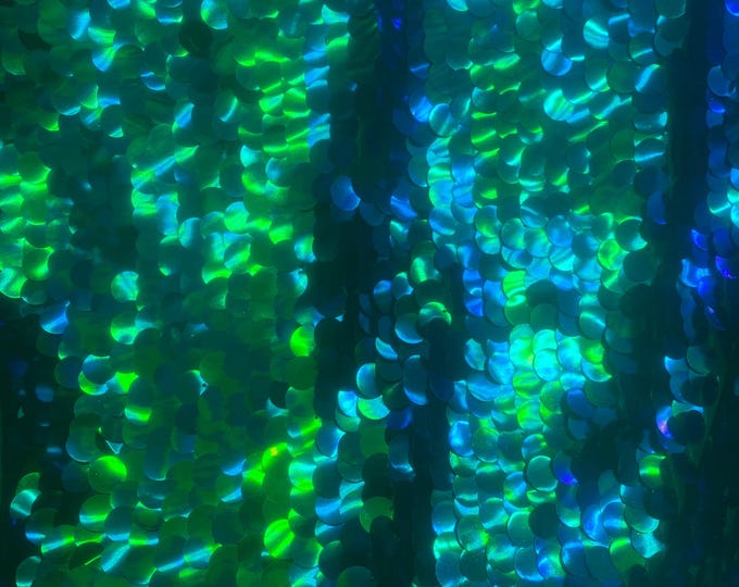 Mermaid Shiny 20mm paillette sequin on mesh fabric sold by yard