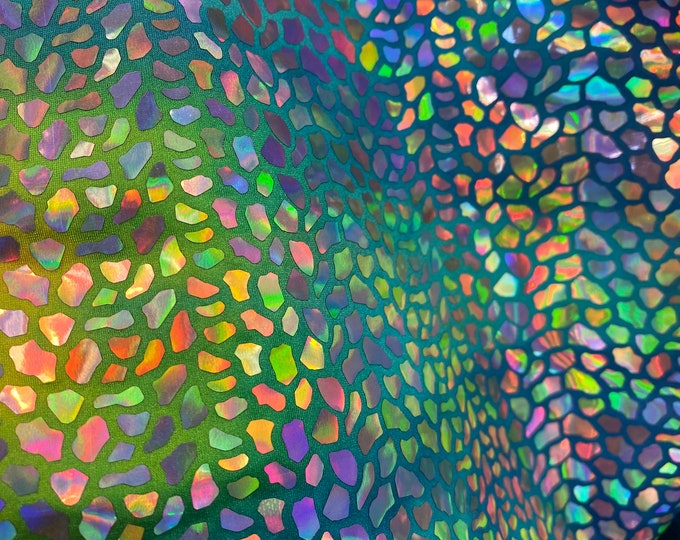Hologram Reptile Snake Scales Nylon Spandex Fabric 58" wide