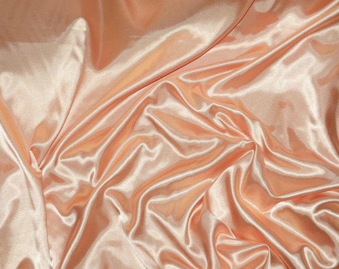 Peach charmeuse silky soft polyester fabric  60" wide