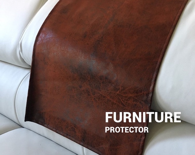 Copper Cracked Distressed Sofa Love Seat Arm Head Rest Furniture Leather Damage Protector