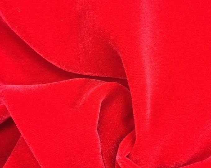 Red  Silk Velvet Drapery Apparel Fabric By the Yard 45" Wide
